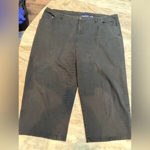 Bill Blass Jeans Woman Black Stretch Denim 24W Plus Size Cropped Straight Leg